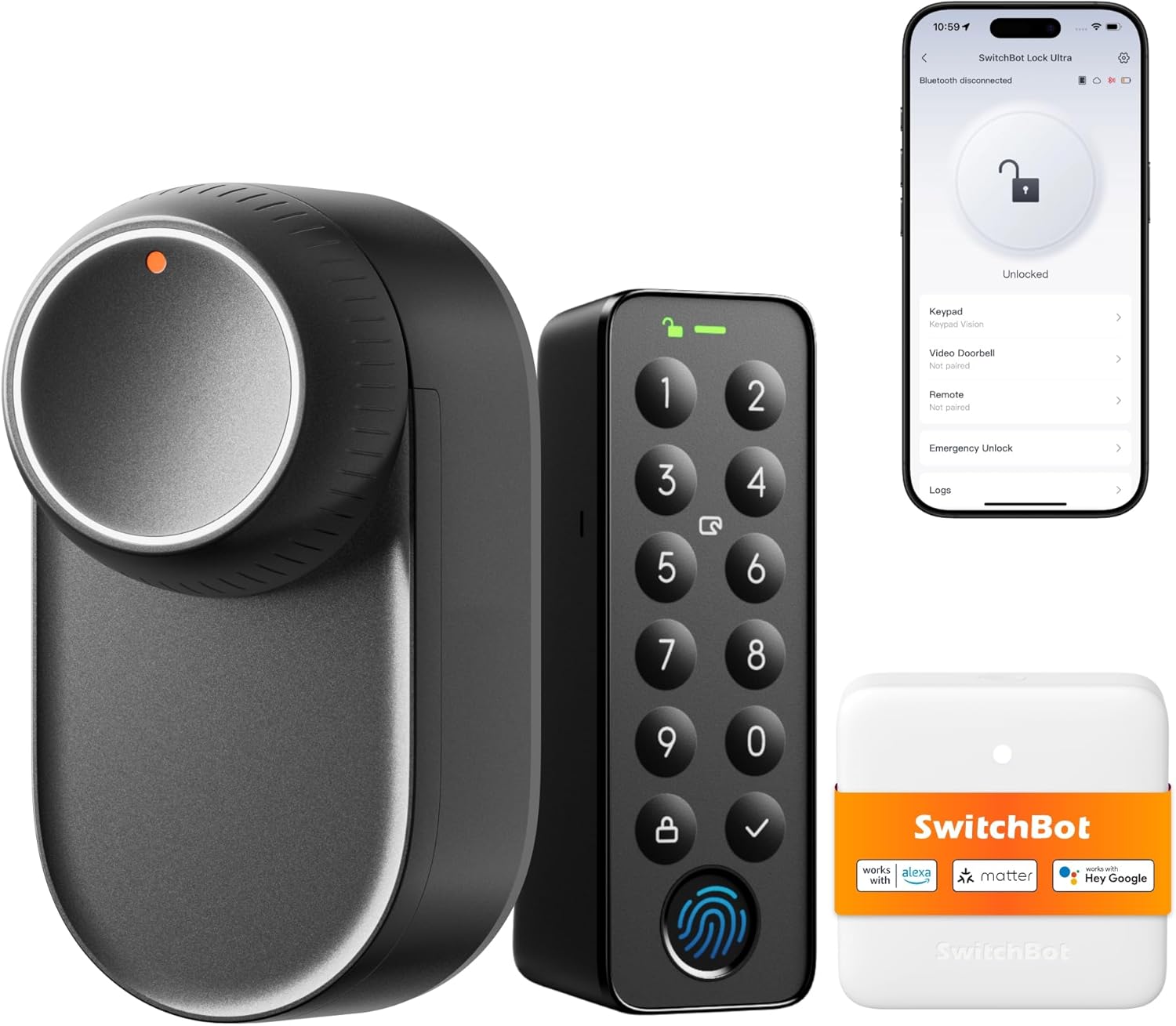 Serrure connectée SwitchBot Ultra avec clavier à empreinte
