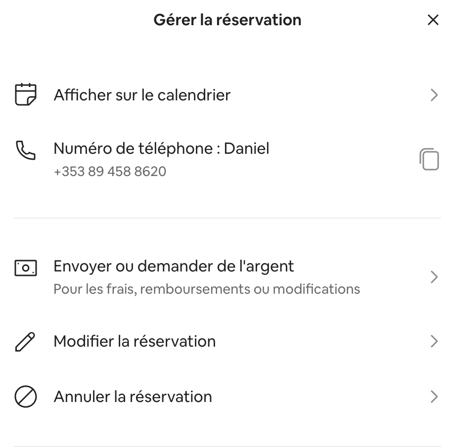 H&ocirc;te Airbnb annulant une r&eacute;servation depuis le tableau de bord