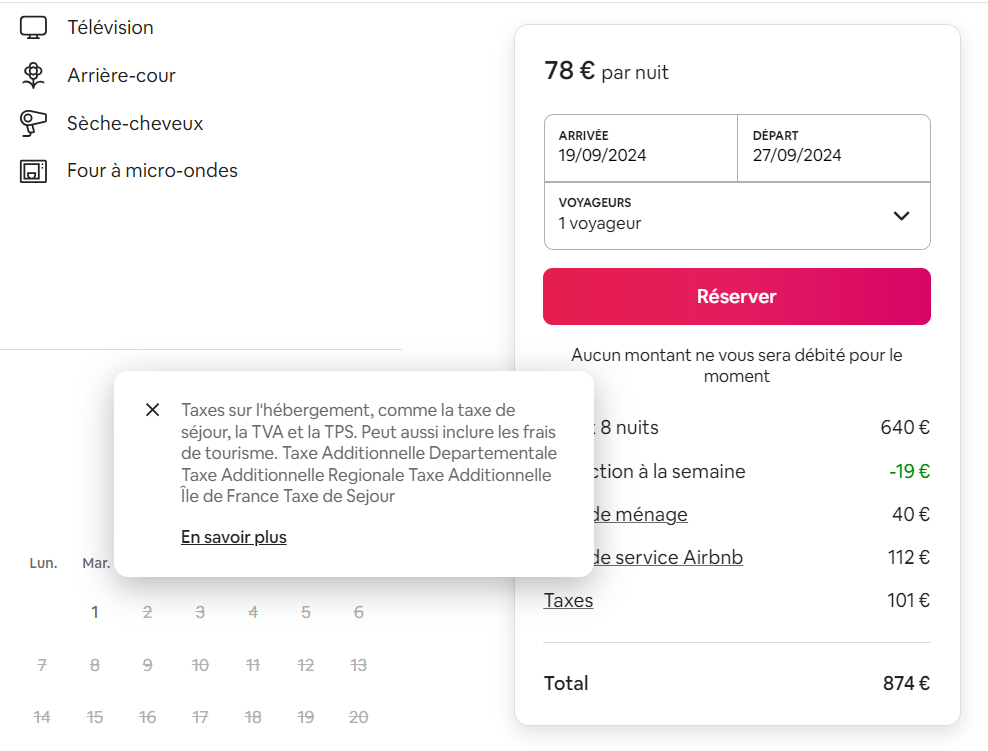 Tableau de bord Airbnb &mdash; v&eacute;rification de la taxe de s&eacute;jour